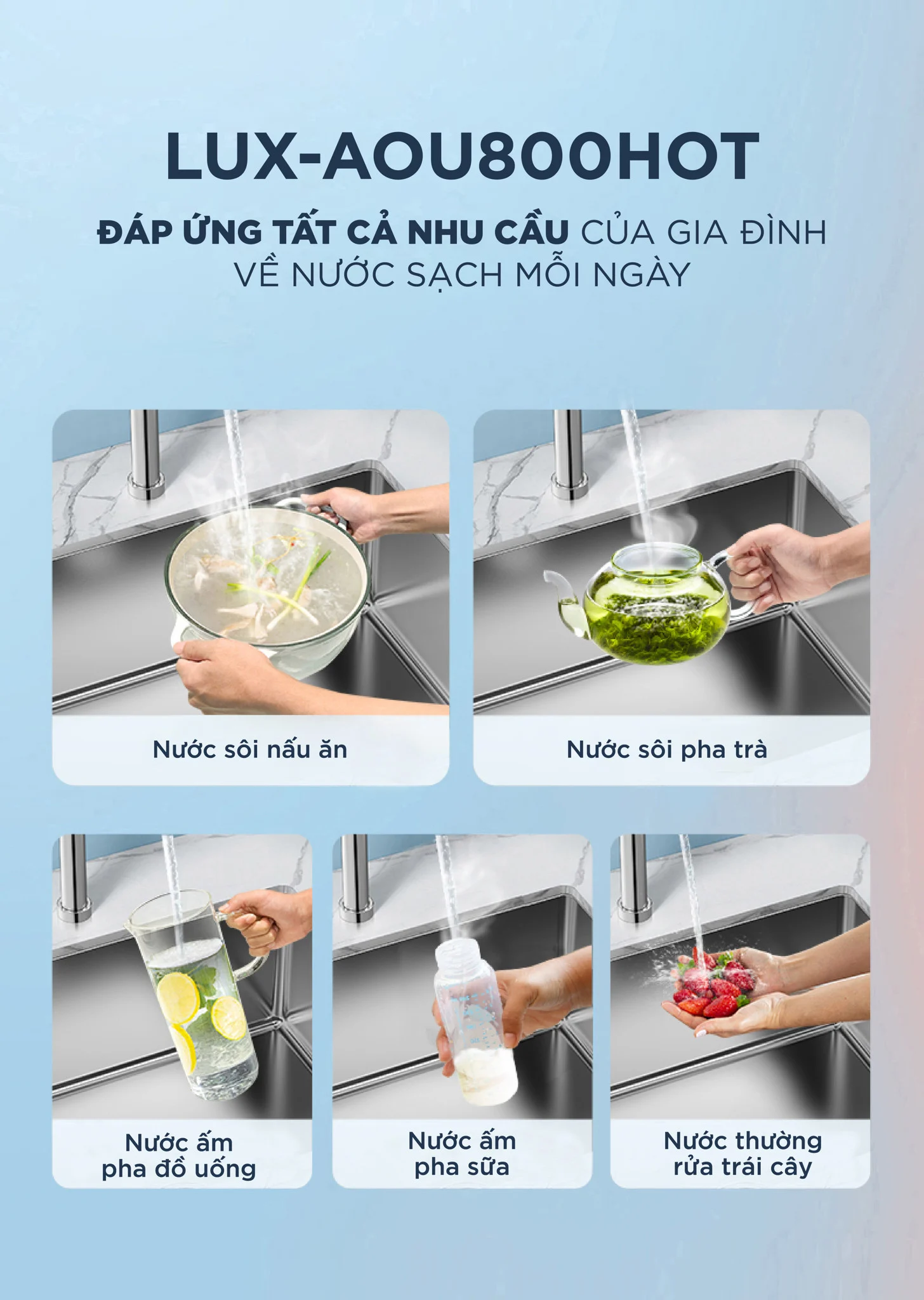 Máy lọc nước A. O. Smith ROSS™ LUX-AOU800HOT